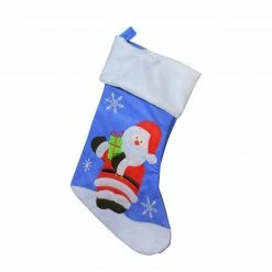 Northlight 15" Blue And Red Santa Claus With Gift Christmas Stocking