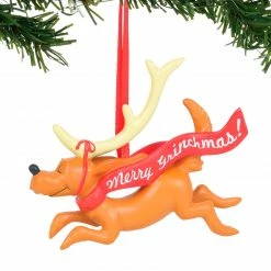 Department 56 Dr. Seuss Max With Banner Christmas Tree Ornament #6011004