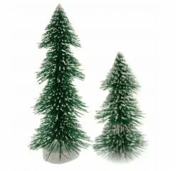 Set Of 2 Department 56 Christmas Village Enchanted Pine Trees