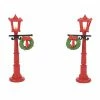 Department 56 Dept 56 Set Of 2 Red Christmas Village Street Lights With Wreaths