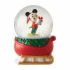 Department 56 Mickey On Sleigh Christmas Snow Globe #4057295