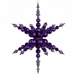 Vickerman 43" Purple Commercial Shatterproof 3D Snowflake Christmas Ornament