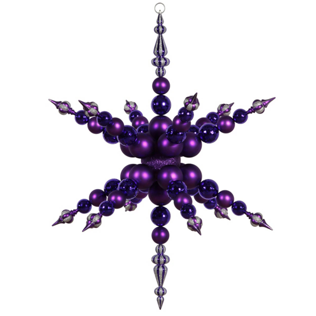 Vickerman 43" Purple Commercial Shatterproof 3D Snowflake Christmas Ornament 1 Vickerman 43" Purple Commercial Shatterproof 3D Snowflake Christmas Ornament