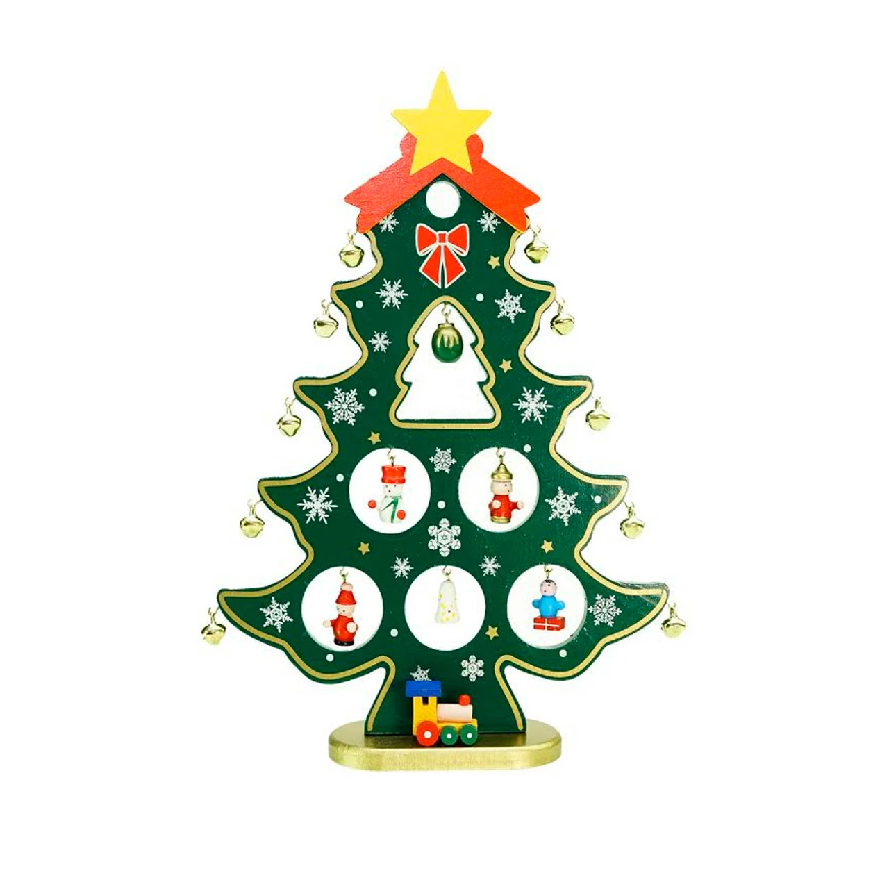 Northlight 11.25" Red And Green Christmas Tree Cut-Out With Miniature Ornaments Tabletop Decoration 1 Northlight 11.25" Red And Green Christmas Tree Cut-Out With Miniature Ornaments Tabletop Decoration