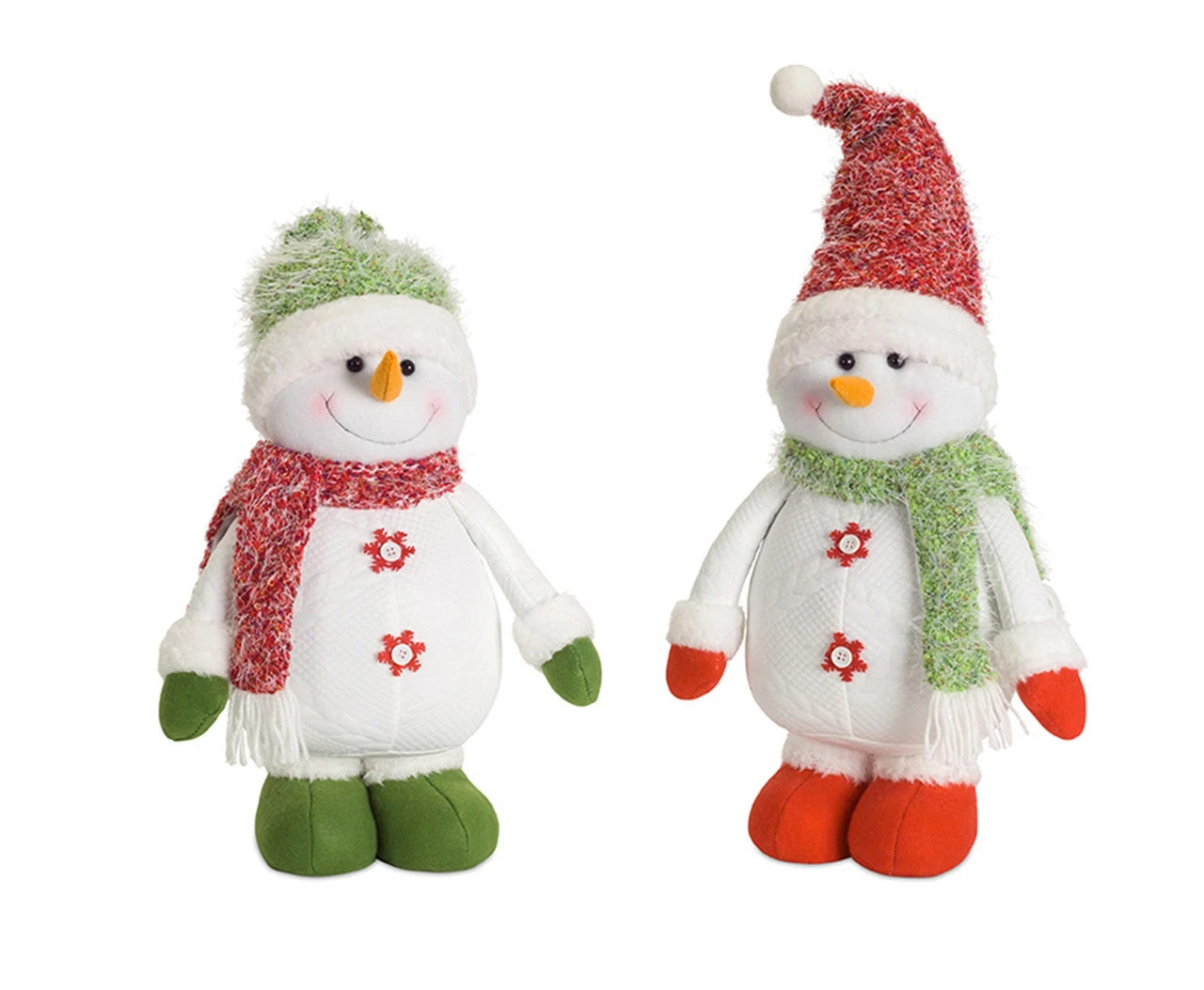 Diva At Home Set Of 4 White And Red Christmas Decoration Snowman Figures Tabletop 17" 1 Diva At Home Set Of 4 White And Red Christmas Decoration Snowman Figures Tabletop 17"