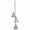 Diva At Home Pack Of 2 Silver Colored 3 Metal Bells On Rope 14.75"