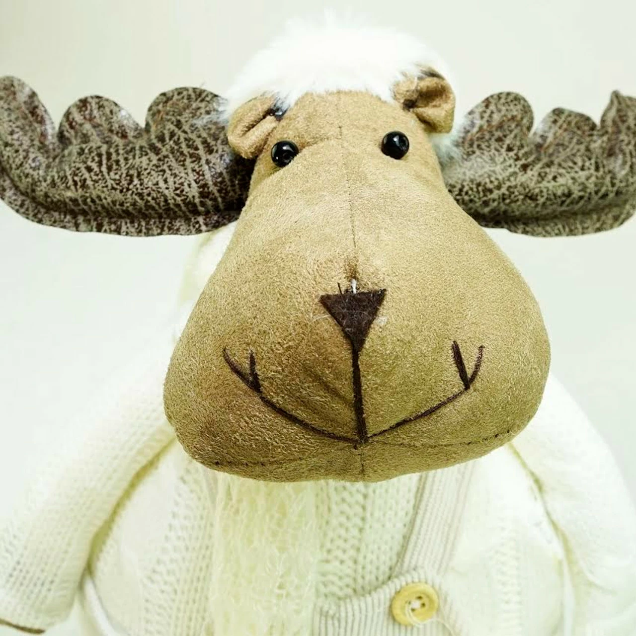 Northlight 26" White And Brown Standing Boy Moose Christmas Tabletop Figure 3 Northlight 26" White And Brown Standing Boy Moose Christmas Tabletop Figure - Image 3