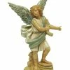 Roman 5.75" Blue And Cream White Hand Painted Raphael Angel Nativity Figurine