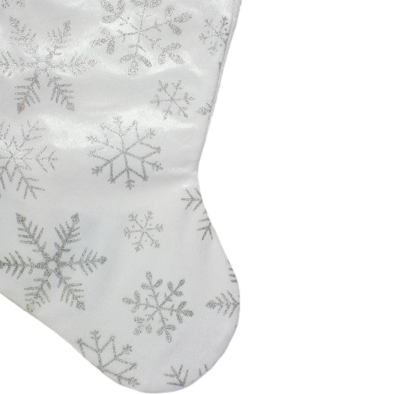 Northlight 20" White And Silver Snowflakes Christmas Stocking 3 Northlight 20" White And Silver Snowflakes Christmas Stocking - Image 3