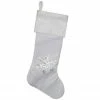 Northlight 20" Silver And White Snowflake Christmas Stocking With Silver Cuff