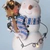 Roman 25 White And Blue Lighted Snowman With Halo And Birdhouse Christmas Figure