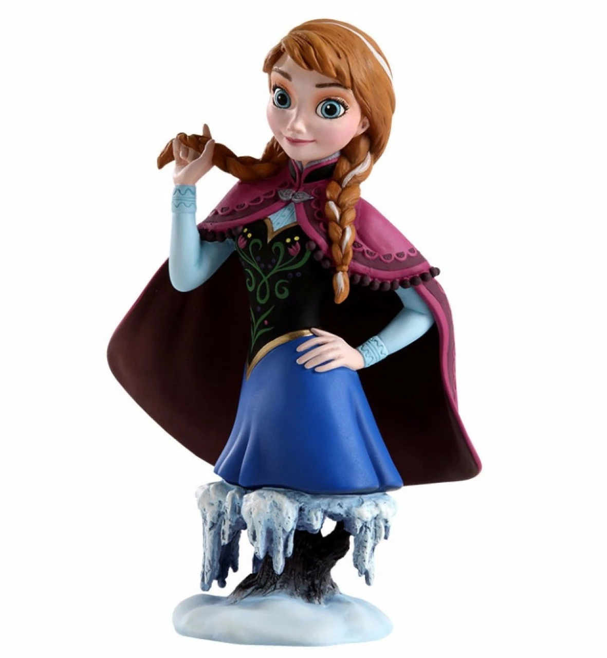 Enesco 7" Blue And Burgundy Red Frozen Anna Christmas Tabletop Figurine 2 Enesco 7" Blue And Burgundy Red Frozen Anna Christmas Tabletop Figurine - Image 2