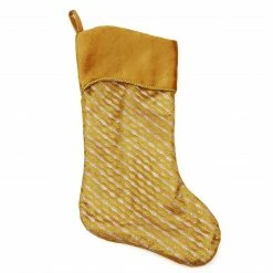 Northlight 20" Silver And Gold Glitter Striped Shadow Cuff Christmas Stocking