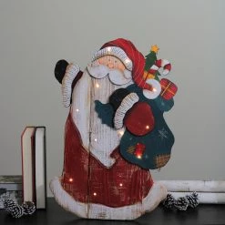 Northlight 19.5" Red And White LED Lighted Santa Claus Christmas Wooden Figure -Northlight Shop g8b3ouvfuhdn4k5gno6vcgnauch3pd7d 40199.1588414531