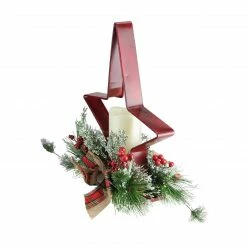 Gerson Company/Gil Division 15" Battery Operated Green And Red Christmas Pine Needle Candle Holder -Northlight Shop gerson 2223870 red 3 44299.1599268556