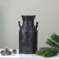 Allstate 12" Black Snowflake Cutout Metal Christmas Milk Jug -Northlight Shop gerson 2352570 c 3 92031.1588405819