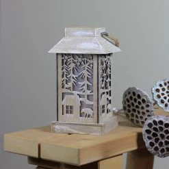 Diva At Home 9.5" Lighted Wooden Bear Silhouette Lantern Christmas Decoration -Northlight Shop gerson 2424920 a 3 28468.1588369197