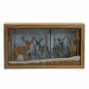 Diva At Home 10.5" Lighted Wooden Reindeer Shadow Box Christmas Decoration