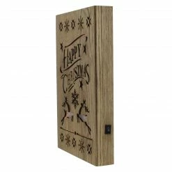 Gerson Company/Gil Division 10" Lighted Wooden "Happy Christmas" Christmas Wall Decoration -Northlight Shop gerson 2424980a 3 26074.1665610432