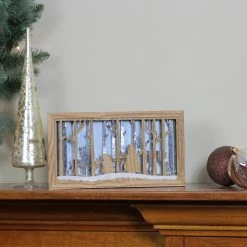 Diva At Home 10.5" Lighted Wooden Snowmen And Reindeer Shadow Box Christmas Decoration -Northlight Shop gerson 242940 b 3 09965.1588405810