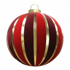 GKI/Bethlehem Lighting 7.5ft Red And Gold Commercial Inflatable Outdoor Christmas Ball Decoration