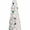 Allstate 24" White Whimsical Snowball Glitter Tabletop Christmas Topiary Tree - Unlit