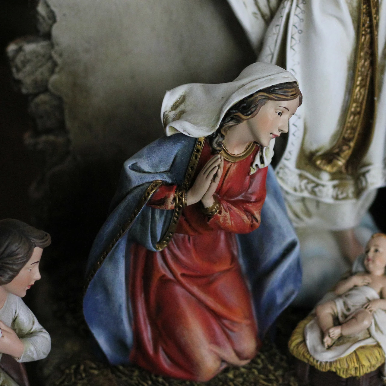 Roman 7-Piece Brown Joseph's Studio Nativity With Back Wall Christmas Table Top Decoration 12 5 Roman 7-Piece Brown Joseph's Studio Nativity With Back Wall Christmas Table Top Decoration 12 - Image 5