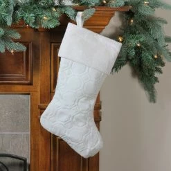 Northlight 18" Cream White Quilted Christmas Stocking With A Velvet Cuff -Northlight Shop iohbdbeu0qhqoicvzjpxzbo9foq8tr9y 90306.1665610738