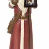 Diva At Home 20" Brown Santa Claus Tabletop Figurine With Christmas Tree And Votive Candle Holder