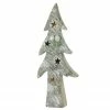 Northlight 30" White And Green LED Lighted Glitter Artificial Christmas Tree Tabletop Decor