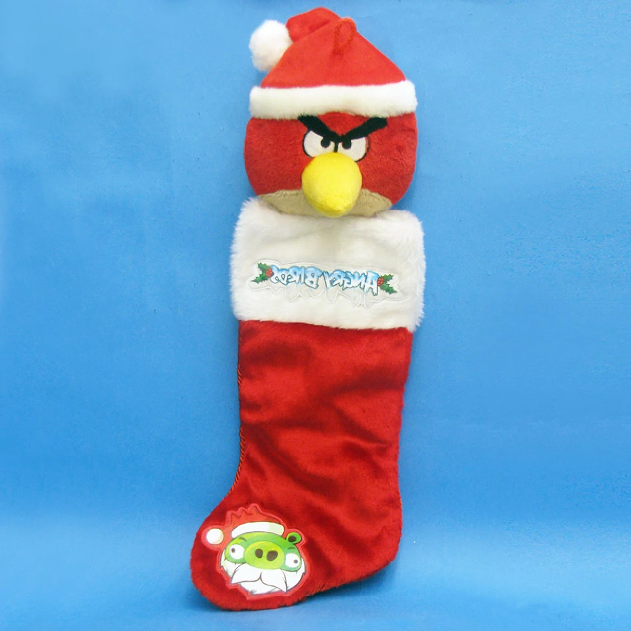 Kurt Adler 23" Red And White Angry Bird Plush Head Christmas Stocking 2 Kurt Adler 23" Red And White Angry Bird Plush Head Christmas Stocking - Image 2