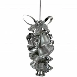 Kurt Adler 6.5" Glittered Metal Bell Cluster Christmas Ormament