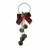 Kurt Adler 12" Rustic Bow With Round Bells Christmas Door Hanger