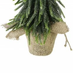 Northlight 14" Green Glitter Weeping Mini Pine Christmas Tree In Burlap Covered Vase - Unlit -Northlight Shop kypucai5bueh7g7q4prigte2yv3ihit2 69860.1665346766