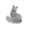 Diva At Home 8.75" Light Blue Gray Glittered Fox Christmas Tabletop Decoration