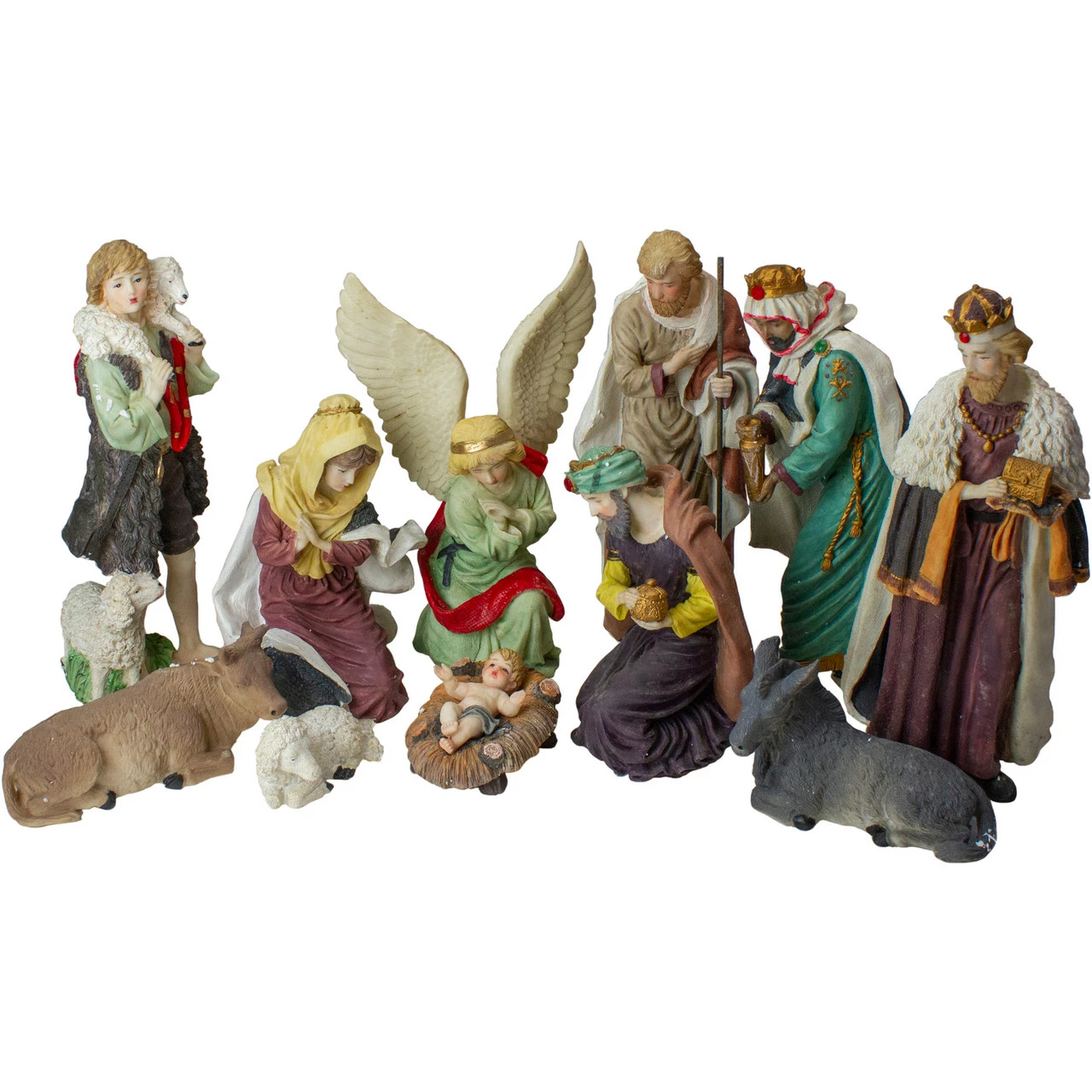 LB International 11-Piece Hand Painted Religious Christmas Nativity Figurine Set 12" 1 LB International 11-Piece Hand Painted Religious Christmas Nativity Figurine Set 12"
