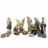 LB International 11pc Ivory And Brown Christmas Religious Nativity Figurine Set 18"