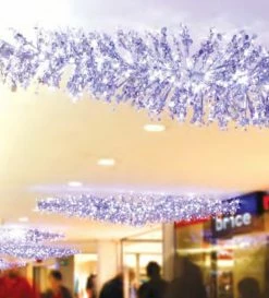 GKI/Bethlehem Lighting 9' LED Lighted Silver Manhattan Lightspray Commercial Display Decoration