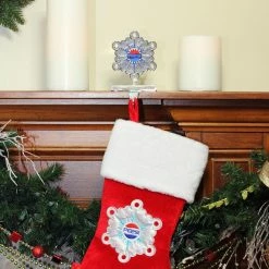 Northlight 6.5" Silver And Blue "PEPSI" Snowflake Christmas Stocking Holder -Northlight Shop ljwziwv4asbawx0jlmgkaevcvqszdhxe 27368.1665610737