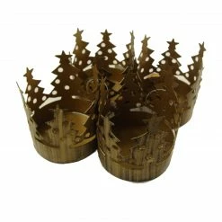 CC Christmas Decor Club Pack Of 72 Bronze Christmas Tree Pillar Candle Holders 3.75"