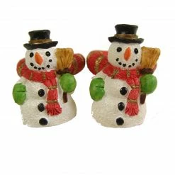CC Christmas Decor Club Pack Of 288 White And Orange Friendly Snowman Christmas Taper Candle Rings 1.25"