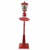 Northlight 70.75" Musical Red Holiday Street Lamp With Christmas Tree Snowfall Lantern