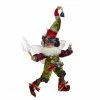 Mark Roberts Coal Stocking Christmas Fairy Green And Red, Small 9" #51-05850