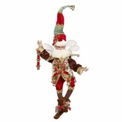 Mark Roberts Red And Brown Jingle Bells Christmas Fairy, Large 19" #51-05908