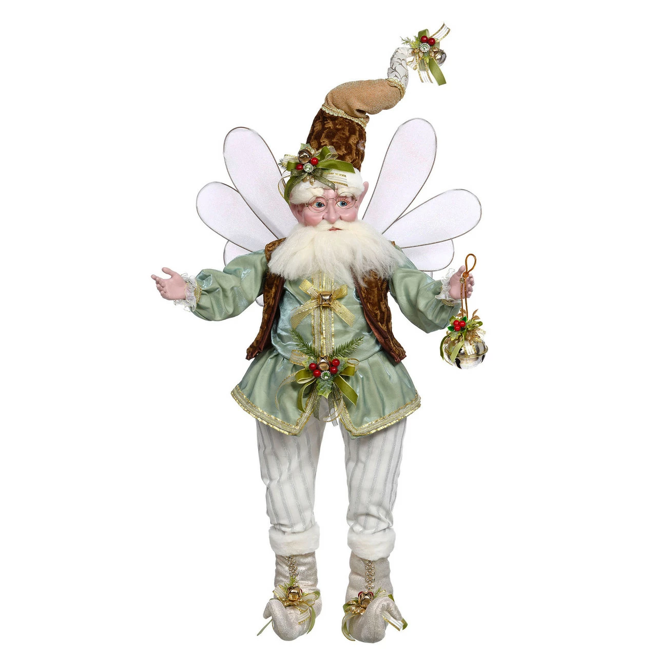 Mark Roberts Green And Gold Winter Wonderland Christmas Fairy, Large 36" #51-05996 1 Mark Roberts Green And Gold Winter Wonderland Christmas Fairy, Large 36" #51-05996