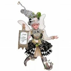 Mark Roberts 10" Black And White Happy New Year Small Girl Fairy