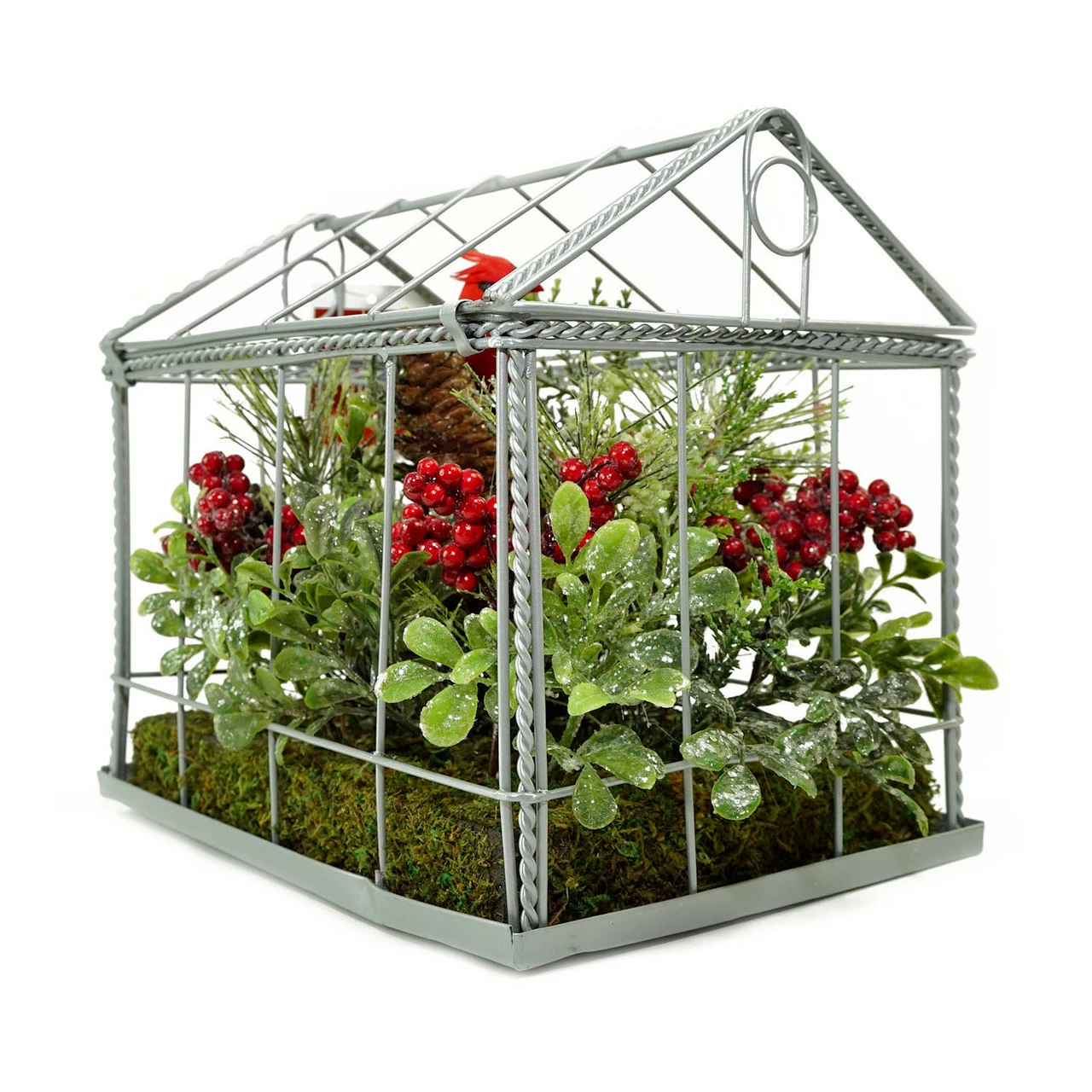 Northlight 9" Red And Green Cardinal Boxwood Artificial Christmas Greenhouse Arrangement 1 Northlight 9" Red And Green Cardinal Boxwood Artificial Christmas Greenhouse Arrangement
