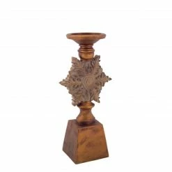 Melrose Set Of 2 Brown Snowflake Christmas Pillar Candle Holders 13" -Northlight Shop melrose 60596 03 98209.1602899302