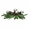 Melrose 28" Green And Black Pine Needle Cones Christmas Candle Holder