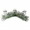 Melrose 30" Green Frosted Pine Needle And Pine Cone Christmas Candle Holder